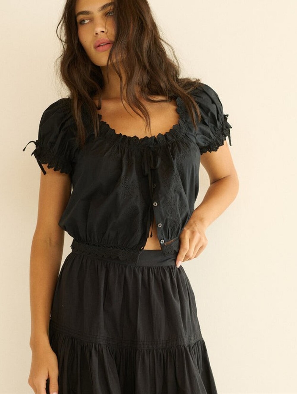 NWT DOEN Nera Top Black Medium - Picture 2 of 4